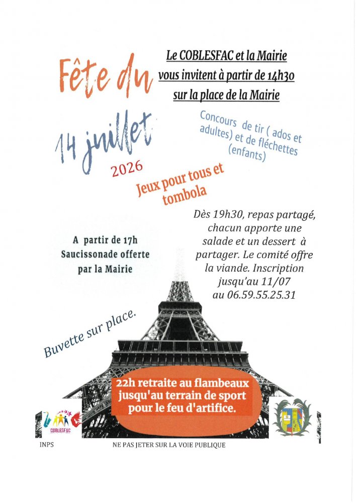 <strong>14 juillet 2026</strong> <small>© Mairie de BLESMES</small>